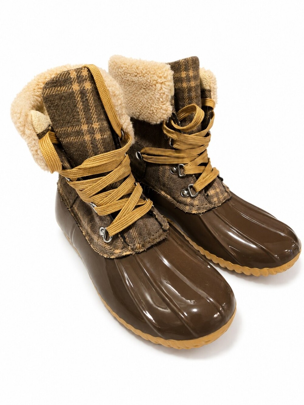 Dolce Vita Plaid Duck Snow Boots Faux Shearling Waterproof Winter Boots Size 7.5